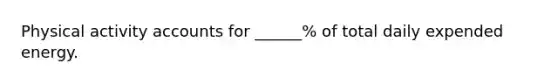 Physical activity accounts for ______% of total daily expended energy.