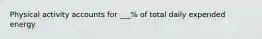 Physical activity accounts for ___% of total daily expended energy