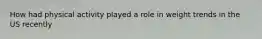 How had physical activity played a role in weight trends in the US recently