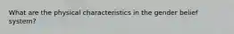 What are the physical characteristics in the gender belief system?