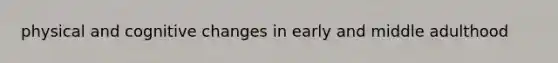 physical and cognitive changes in early and middle adulthood