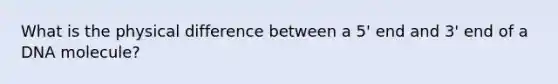 What is the physical difference between a 5' end and 3' end of a DNA molecule?