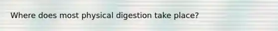 Where does most physical digestion take place?