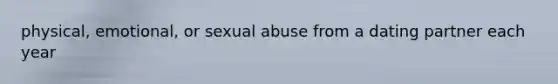 physical, emotional, or sexual abuse from a dating partner each year