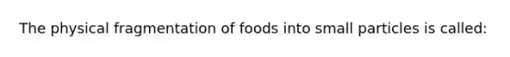 The physical fragmentation of foods into small particles is called: