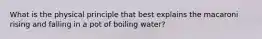 What is the physical principle that best explains the macaroni rising and falling in a pot of boiling water?
