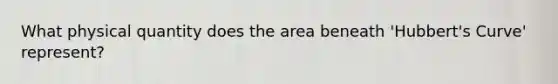 What physical quantity does the area beneath 'Hubbert's Curve' represent?