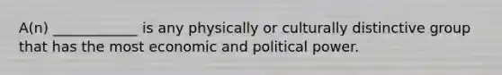 A(n) ____________ is any physically or culturally distinctive group that has the most economic and political power.