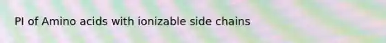 PI of Amino acids with ionizable side chains