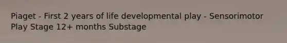 Piaget - First 2 years of life developmental play - Sensorimotor Play Stage 12+ months Substage