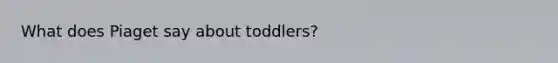 What does Piaget say about toddlers?