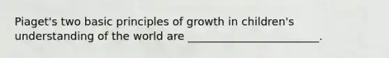 Piaget's two basic principles of growth in children's understanding of the world are ________________________.