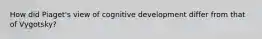 How did Piaget's view of cognitive development differ from that of Vygotsky?