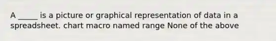 A _____ is a picture or graphical representation of data in a spreadsheet. chart macro named range None of the above