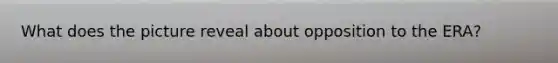 What does the picture reveal about opposition to the ERA?