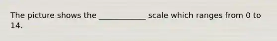 The picture shows the ____________ scale which ranges from 0 to 14.