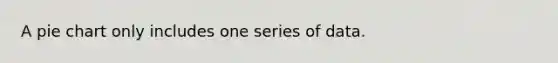A <a href='https://www.questionai.com/knowledge/kDrHXijglR-pie-chart' class='anchor-knowledge'>pie chart</a> only includes one series of data.