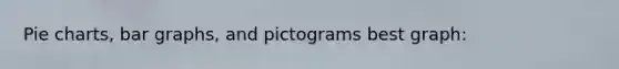 <a href='https://www.questionai.com/knowledge/kDrHXijglR-pie-chart' class='anchor-knowledge'>pie chart</a>s, <a href='https://www.questionai.com/knowledge/kwen3fv5Ej-bar-graphs' class='anchor-knowledge'>bar graphs</a>, and pictograms best graph: