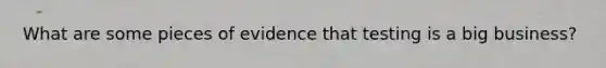 What are some pieces of evidence that testing is a big business?