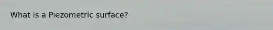 What is a Piezometric surface?