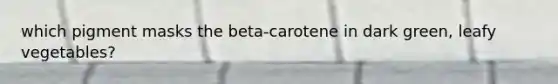 which pigment masks the beta-carotene in dark green, leafy vegetables?