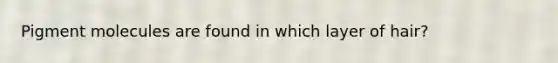Pigment molecules are found in which layer of hair?