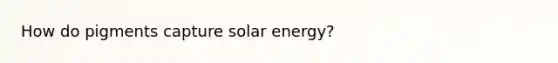 How do pigments capture solar energy?