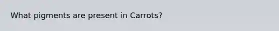 What pigments are present in Carrots?