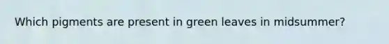 Which pigments are present in green leaves in midsummer?