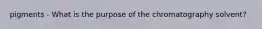 pigments - What is the purpose of the chromatography solvent?