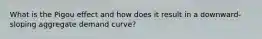 What is the Pigou effect and how does it result in a downward-sloping aggregate demand curve?