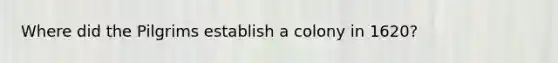 Where did the Pilgrims establish a colony in 1620?