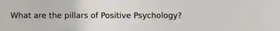 What are the pillars of Positive Psychology?