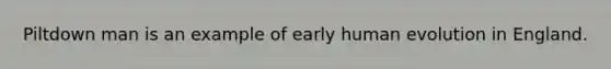 Piltdown man is an example of early human evolution in England.