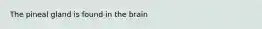 The pineal gland is found in the brain