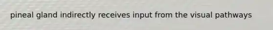 pineal gland indirectly receives input from the visual pathways