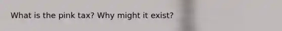 What is the pink tax? Why might it exist?