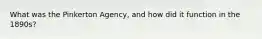 What was the Pinkerton Agency, and how did it function in the 1890s?