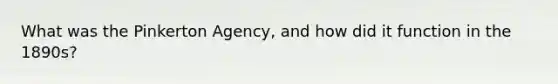 What was the Pinkerton Agency, and how did it function in the 1890s?