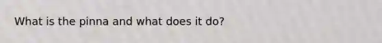What is the pinna and what does it do?