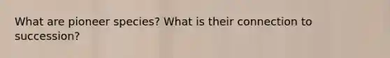 What are pioneer species? What is their connection to succession?