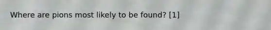 Where are pions most likely to be found? [1]