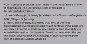 Pitkin Company produces a part used in the manufacture of one of its products. The unit product cost of the part is 33, computed as follows: An outside supplier has offered to provide the annual requirement of 10,000 of the parts for only27 each. The company estimates that 30% of the fixed manufacturing overhead costsabove will continue if the parts are purchased from the outside supplier. Assume that directlabor is an avoidable cost in this decision. Based on these data, the per unit dollar advantageor disadvantage of purchasing the parts from the outside supplier would be