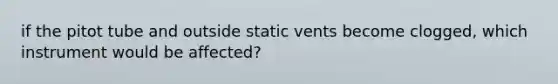 if the pitot tube and outside static vents become clogged, which instrument would be affected?