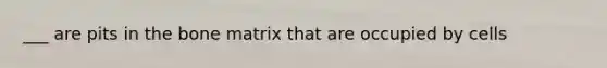 ___ are pits in the bone matrix that are occupied by cells