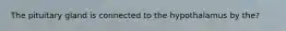 The pituitary gland is connected to the hypothalamus by the?