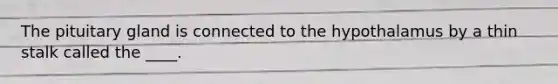 The pituitary gland is connected to the hypothalamus by a thin stalk called the ____.