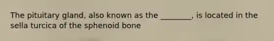 The pituitary gland, also known as the ________, is located in the sella turcica of the sphenoid bone