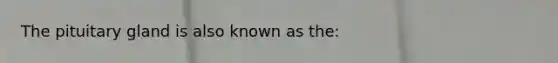 The pituitary gland is also known as the: