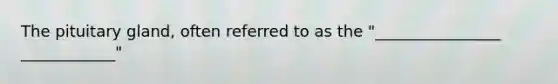 The pituitary gland, often referred to as the "________________ ____________"